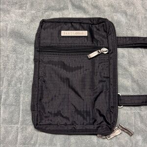 Bagallini Sling Bag, Mini, Black, Wallet, Pockets, Adjustable Strap